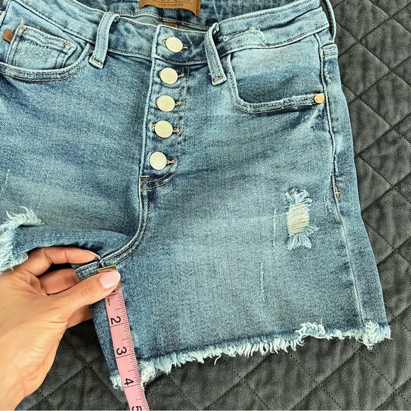 Judy Blue Shorts Women Small Cut Off Jean Button Fly Medium Wash Stretch Fitted - Picture 8 of 8